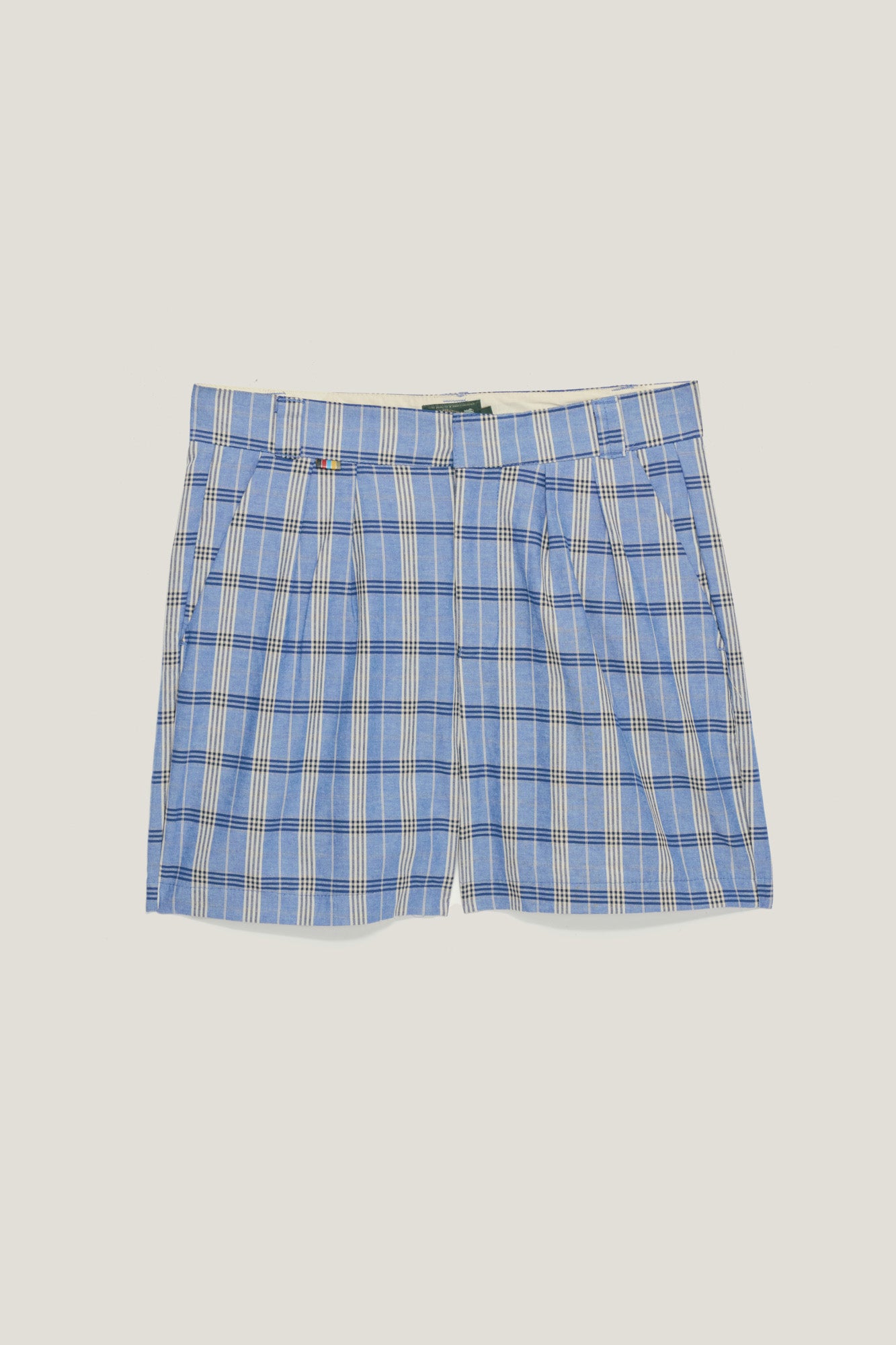 Bermuda Alfaiataria Dupla Prega - Blue Plaid