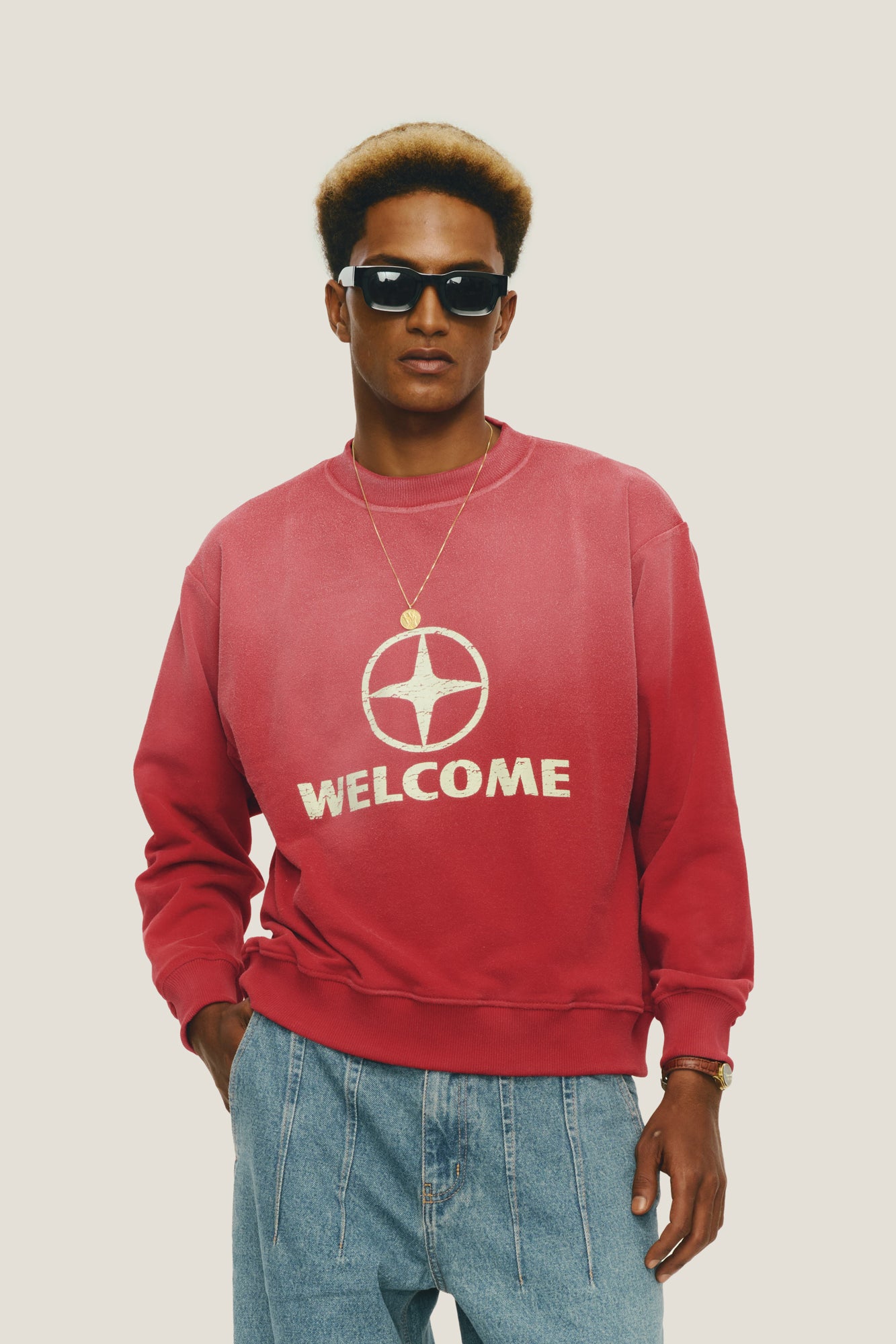 Moletom Crewneck - Sun Faded Vermelho