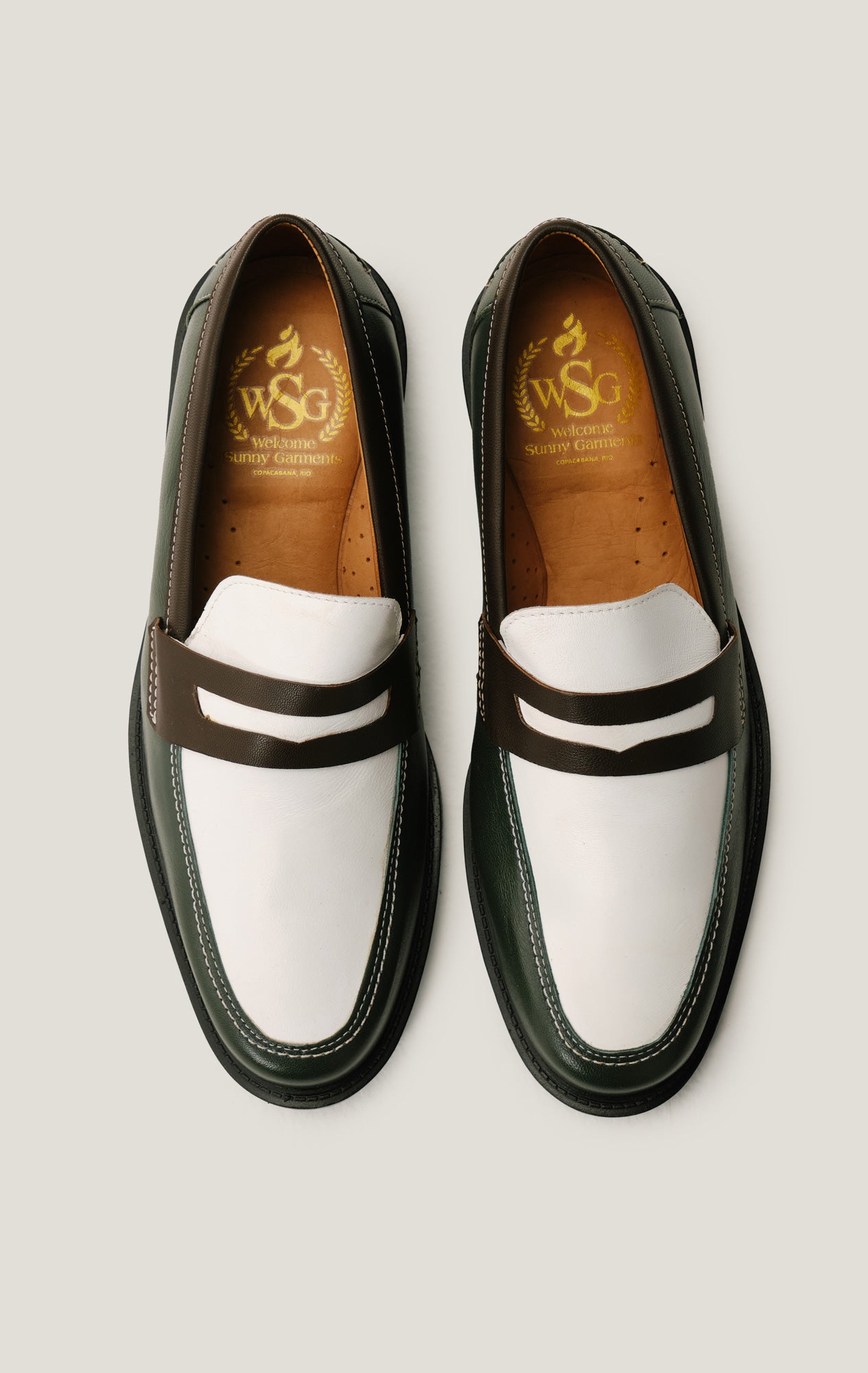 Sapato Penny Loafer Atlântico -  Verde e Marrom Whisky