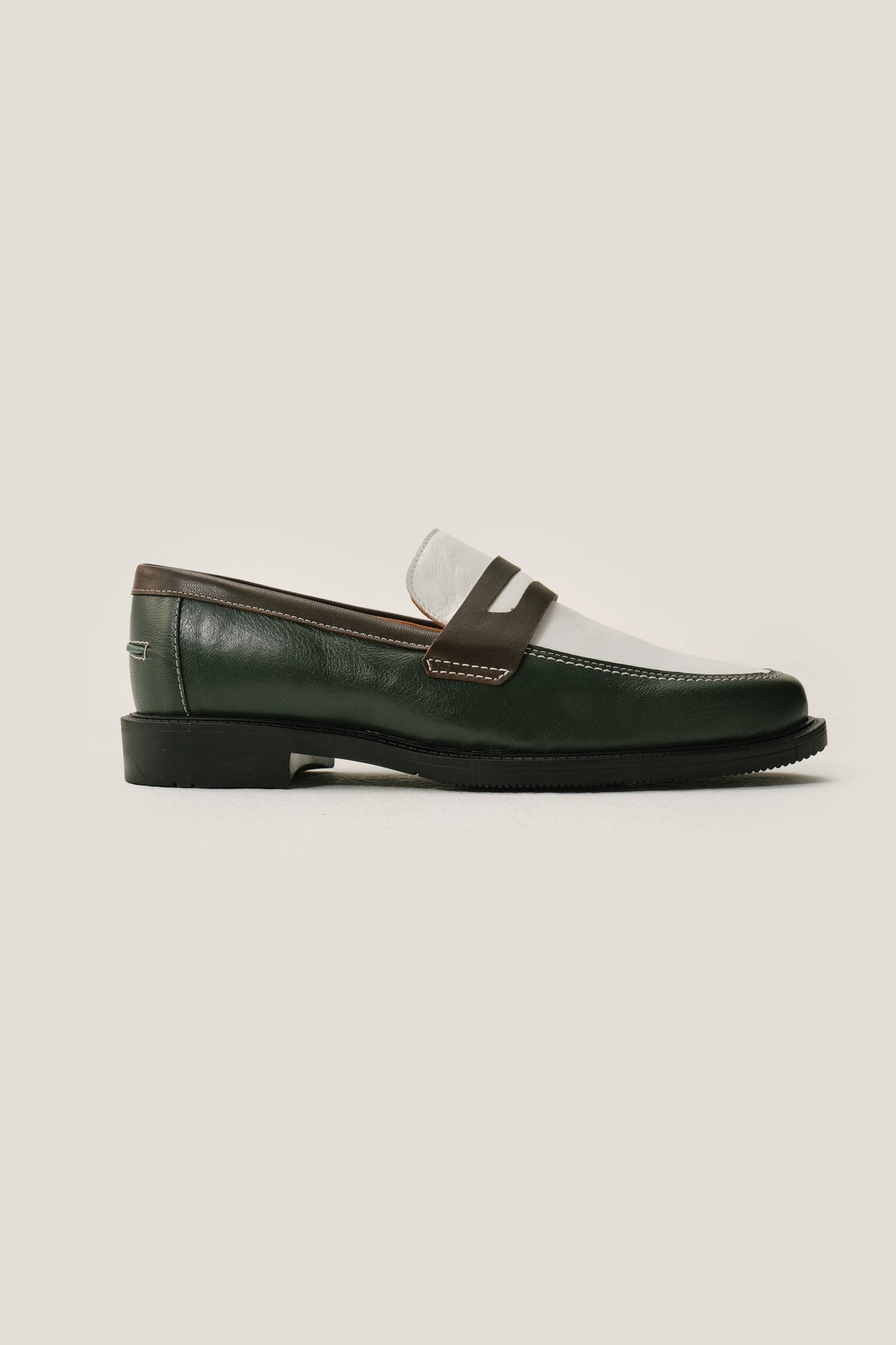 Sapato Penny Loafer Atlântico -  Verde e Marrom Whisky