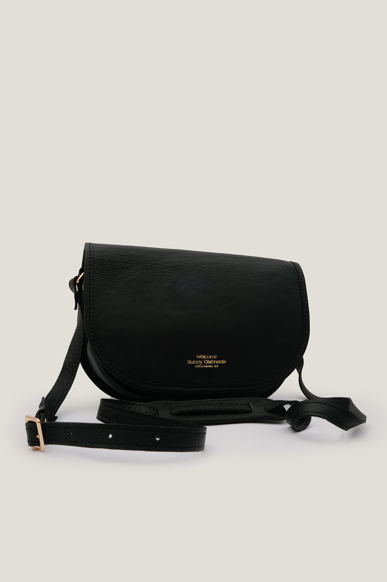 Bolsa de Couro Half Moon - Preta